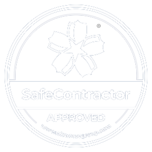 safe contractor logo white